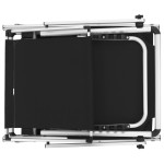 vidaXL Șezlonguri pliabile cu acoperiș 2 buc negru, aluminiu&textilenă