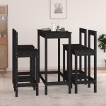 vidaXL Set mobilier de bar, 5 piese, negru, lemn masiv de pin vidaXL Set mobilier de bar, 5 piese, negru, lemn masiv de pin