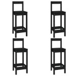 vidaXL Set mobilier de bar, 5 piese, negru, lemn masiv de pin vidaXL Set mobilier de bar, 5 piese, negru, lemn masiv de pin