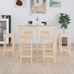 vidaXL Set mobilier de bar, 7 piese, lemn masiv de pin vidaXL Set mobilier de bar, 7 piese, lemn masiv de pin