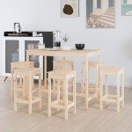 vidaXL Set mobilier de bar, 7 piese, lemn masiv de pin vidaXL Set mobilier de bar, 7 piese, lemn masiv de pin