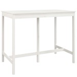 vidaXL Set mobilier de bar, 7 piese, alb, lemn masiv de pin