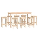 vidaXL Set mobilier de bar, 9 piese, lemn masiv de pin