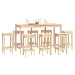 vidaXL Set mobilier de bar, 9 piese, lemn masiv de pin