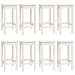 vidaXL Set mobilier de bar, 9 piese, alb, lemn masiv de pin vidaXL Set mobilier de bar, 9 piese, alb, lemn masiv de pin