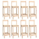 vidaXL Set mobilier de bar, 9 piese, lemn masiv de pin