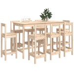 vidaXL Set mobilier de bar, 9 piese, lemn masiv de pin