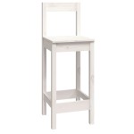 vidaXL Set mobilier de bar, 9 piese, alb, lemn masiv de pin