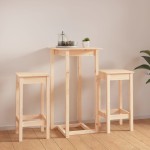 vidaXL Set mobilier de bar, 3 piese, lemn masiv de pin