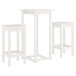 vidaXL Set mobilier de bar, 3 piese, alb, lemn masiv de pin vidaXL Set mobilier de bar, 3 piese, alb, lemn masiv de pin