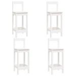 vidaXL Set mobilier de bar, 5 piese, alb, lemn masiv de pin