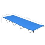 vidaXL Pat de camping, albastru, 180x60x19 cm, țesătură oxford și oțel vidaXL Pat de camping, albastru, 180x60x19 cm, țesătură oxford și oțel