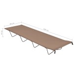 vidaXL Pat de camping, gri taupe, 180x60x19 cm, țesătură oxford & oțel vidaXL Pat de camping, gri taupe, 180x60x19 cm, țesătură oxford & oțel