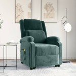 vidaXL Fotoliu de masaj cu ridicare, verde închis, catifea vidaXL Fotoliu de masaj cu ridicare, verde închis, catifea