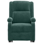 vidaXL Fotoliu de masaj cu ridicare, verde închis, catifea vidaXL Fotoliu de masaj cu ridicare, verde închis, catifea