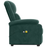 vidaXL Fotoliu de masaj cu ridicare, verde închis, catifea vidaXL Fotoliu de masaj cu ridicare, verde închis, catifea