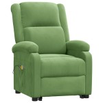 vidaXL Fotoliu de masaj cu ridicare, verde deschis, catifea