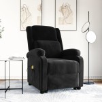 vidaXL Fotoliu de masaj cu ridicare, negru, catifea vidaXL Fotoliu de masaj cu ridicare, negru, catifea