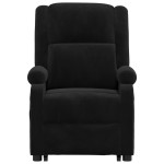 vidaXL Fotoliu de masaj cu ridicare, negru, catifea vidaXL Fotoliu de masaj cu ridicare, negru, catifea