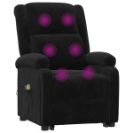 vidaXL Fotoliu de masaj cu ridicare, negru, catifea vidaXL Fotoliu de masaj cu ridicare, negru, catifea