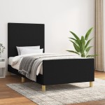 vidaXL Cadru de pat fără saltea țesătură neagră 80x200 cm vidaXL Cadru de pat fără saltea țesătură neagră 80x200 cm