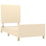 vidaXL Cadru de pat fără saltea cremă 80x200 cm țesătură vidaXL Cadru de pat fără saltea cremă 80x200 cm țesătură