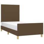 vidaXL Cadru de pat fără saltea, maro închis, 90x190 cm, textil vidaXL Cadru de pat fără saltea, maro închis, 90x190 cm, textil