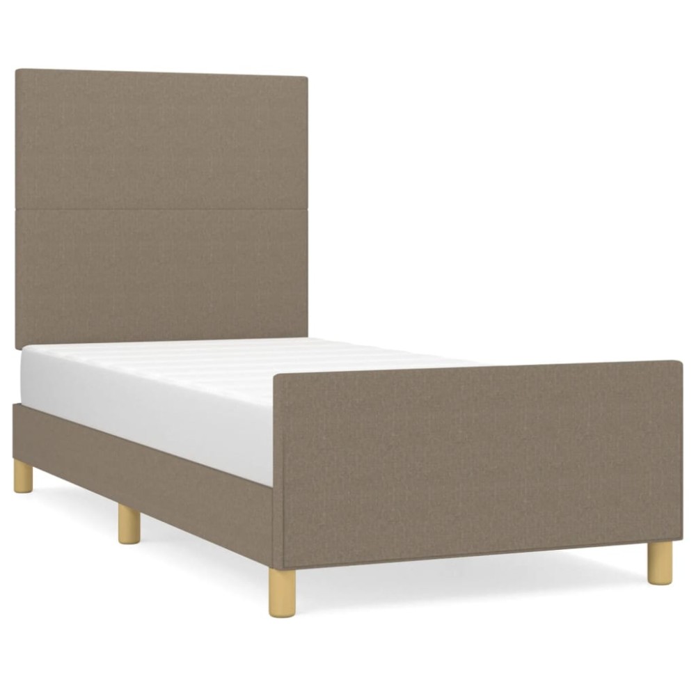 vidaXL Cadru de pat fără saltea Taupe 90x190 cm Stofa