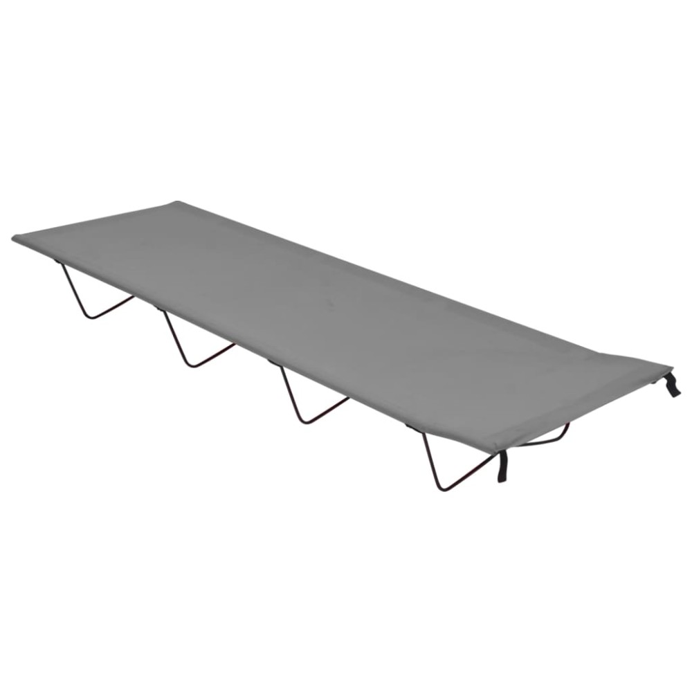 vidaXL Paturi camping, 2 buc., gri, 180x60x19 cm, țesătură oxford&oțel