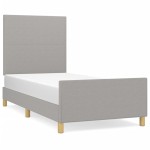 vidaXL Cadru de pat fără saltea, gri deschis, 90x200 cm, textil
