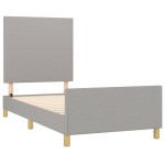 vidaXL Cadru de pat fără saltea, gri deschis, 100x200 cm, textil