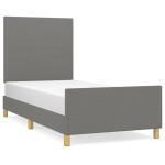 vidaXL Cadru de pat fără saltea, gri închis, 100x200 cm, textil