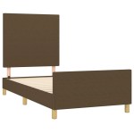 vidaXL Cadru de pat fără saltea, maro închis, 100x200 cm, textil vidaXL Cadru de pat fără saltea, maro închis, 100x200 cm, textil