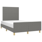 vidaXL Cadru de pat fără saltea, gri închis, 120x200 cm, textil