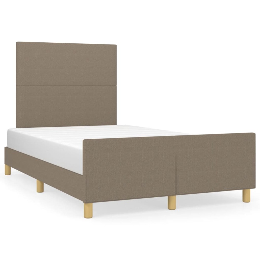 vidaXL Cadru de pat fără saltea, gri taupe, 120x200 cm, textil