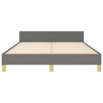 vidaXL Cadru de pat fără saltea, gri închis, 140x190 cm, textil