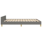 vidaXL Cadru de pat fără saltea, gri închis, 140x190 cm, textil