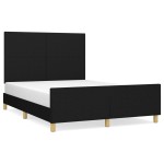 vidaXL Cadru de pat fără saltea, negru, 140x190 cm, textil