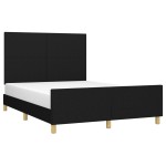 vidaXL Cadru de pat fără saltea, negru, 140x190 cm, textil
