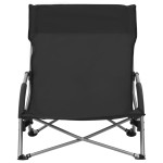 vidaXL Scaune de plajă pliante, 2 buc., negru, material textil vidaXL Scaune de plajă pliante, 2 buc., negru, material textil