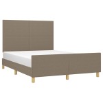 vidaXL Cadru de pat fără saltea, gri taupe, 140x190 cm, textil vidaXL Cadru de pat fără saltea, gri taupe, 140x190 cm, textil