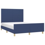 vidaXL Cadru de pat fără saltea, albastru, 140x190 cm, textil