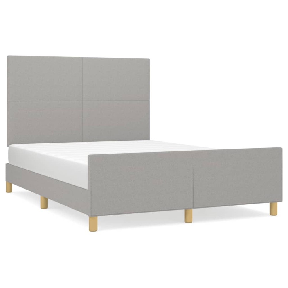 vidaXL Cadru de pat fără saltea, gri deschis, 140x200 cm, textil