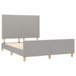 vidaXL Cadru de pat fără saltea, gri deschis, 140x200 cm, textil