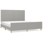 vidaXL Cadru de pat fără saltea, gri deschis, 160x200 cm, textil