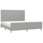vidaXL Cadru de pat fără saltea, gri deschis, 160x200 cm, textil