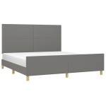 vidaXL Cadru de pat fără saltea, gri închis, 160x200 cm, textil