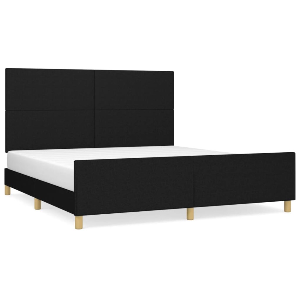 vidaXL Cadru de pat fără saltea, negru, 160x200 cm, textil