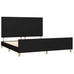 vidaXL Cadru de pat fără saltea, negru, 160x200 cm, textil vidaXL Cadru de pat fără saltea, negru, 160x200 cm, textil