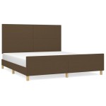 vidaXL Cadru de pat fără saltea, maro închis, 160x200 cm, textil vidaXL Cadru de pat fără saltea, maro închis, 160x200 cm, textil